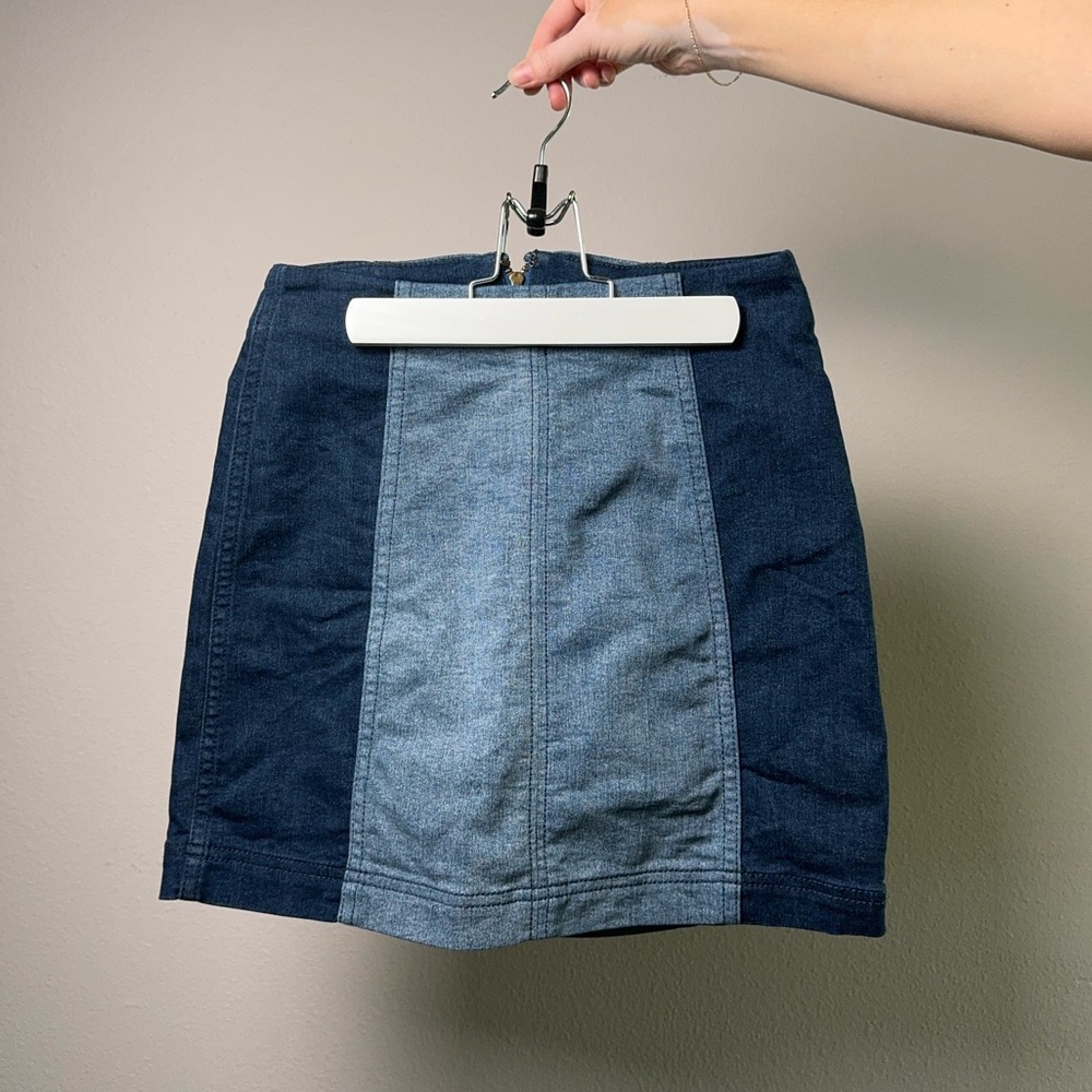 Free People Modern Femme Color Block Mini Skirt